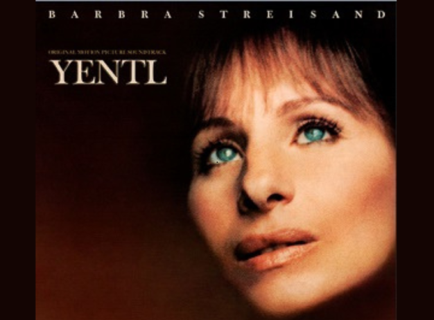 Portrait of a woman's face gazing upward with soft lighting. The text above reads "Yentl Original Motion Picture Soundtrack" and "Barbra Streisand."